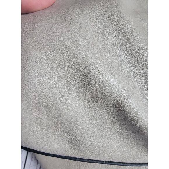 Moda Luxe Light Grayish Color Genuine Leather Hobo Bag Purse Handbag Tote READ - Picture 5 of 16